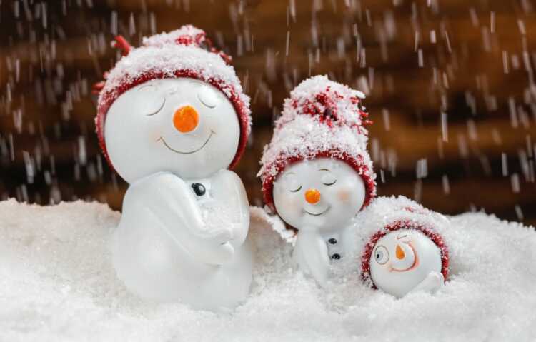 snowman with red and white hat